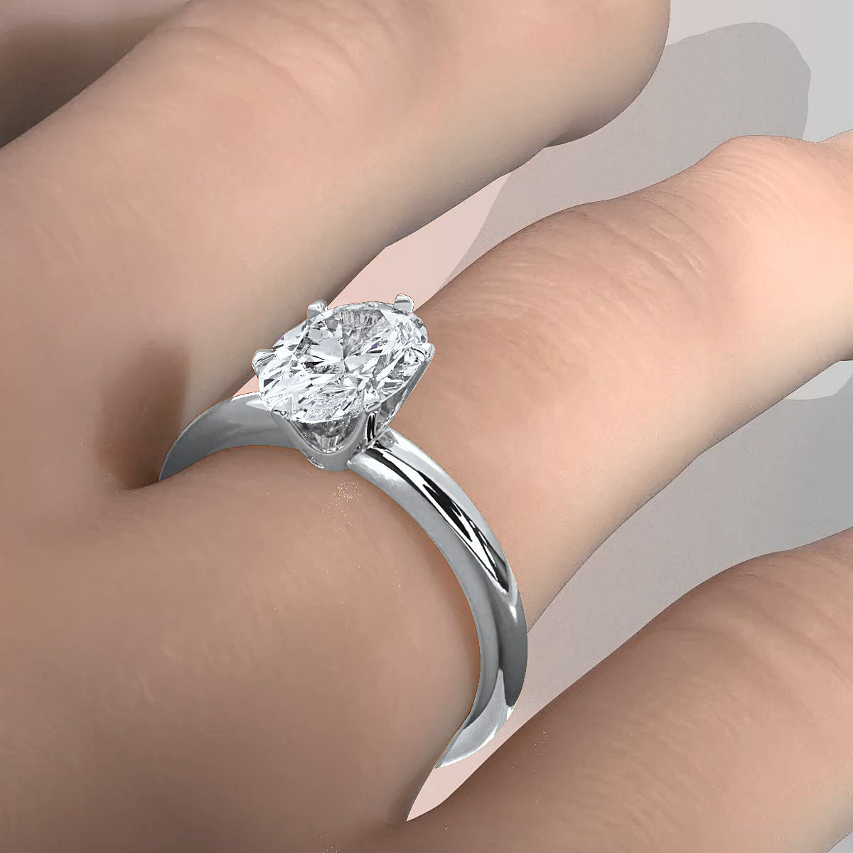 4g Lab Grown Round Diamond Engagement Solitaire 6 Prong Ring Setting IGI Certified 1.00 Ctw.